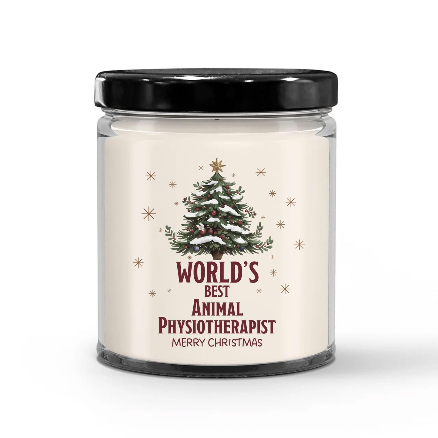 World's Best Animal Physiotherapist Candle for Christmas Party - Gifts for Coworker Veterinary Physiotherapist Employee Boss Manager Men & Women - 9oz Vanilla Scented Soy Wax
