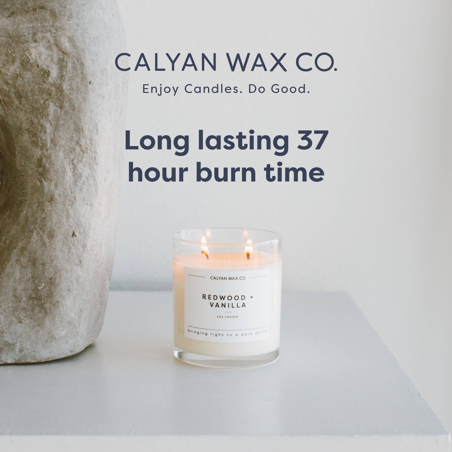 Calyan Wax Co. Texas Bluebonnets 2 Wick Scented Candle - 37 Hour Burn - Luxury Clean Soy Wax Candles - Long Lasting Large Glass Jar Candle for Home - 8.8oz