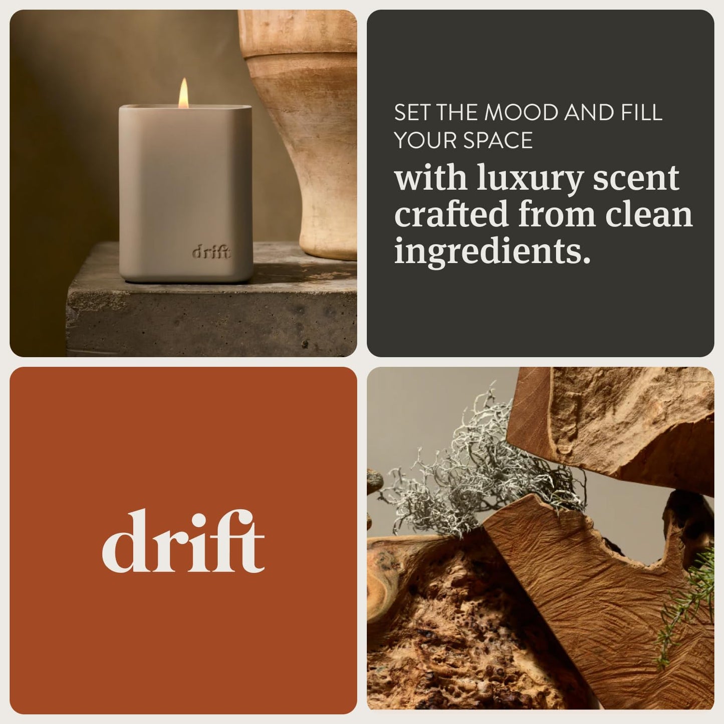 Drift Amber Scented Candle - Home Decor - Fragrance Oil Candle - 60 Day Burn Time - 10.5 oz