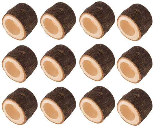 Yikko Tea Light Candle Holders, Personalized Wooden Votive Tealight Holders for Wedding Centerpieces for Table, Halloween |Christmas Party |Valentine's Day |Home Decoration - 12pcs (2.36Wx1.65H)