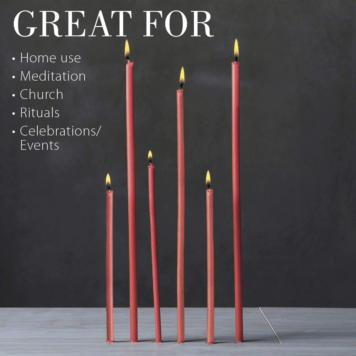 Danilovo Thin Taper Beeswax Candles - No-Drip, Smoke-Less, Tall, Decorative, Honey Scented Candles Ideal for Church Prayer, Rituals, Decor or Birthday – 6.3”x0.2” (Pink, 100pcs)