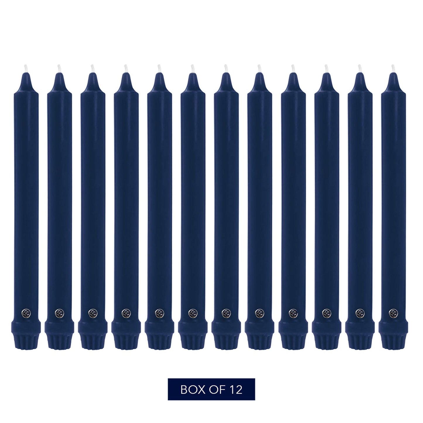Colonial Candle Unscented Taper Candle, Classic Collection, Indigo, 10 In, Pack of 12 - Up to 8 Hours Burn