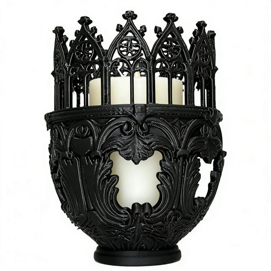 Candle Holders for Pillar Candles - Cathedral Design Table Centerpiece - Candlelight Stand | for Home Dinner Room Fireplace Mantel Farmhouse Wedding