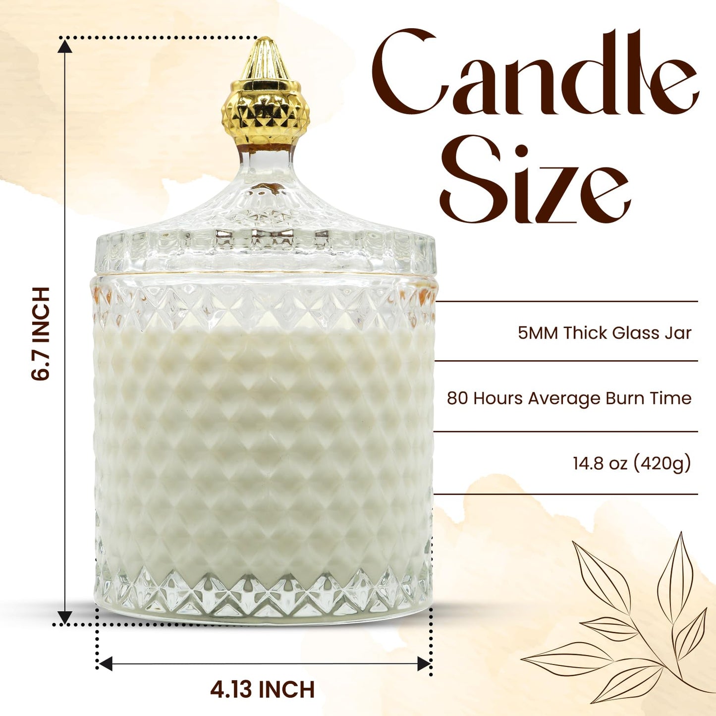 VIONAMI Luxury Scented Candle Gift, Ghost Orchid Rare Flower Fragrance Soy Candle in Glass Jar, 14.8oz, 80Hr Burn, Scented Candles for Women, Birthday Gift for Her, Luxury Candles for Women