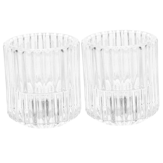 COOLHIYA 2pcs Sleek Taper Candle Holders Elegant Table Centerpiece Decor for Weddings Birthdays Christmas Home Decoration Random Color