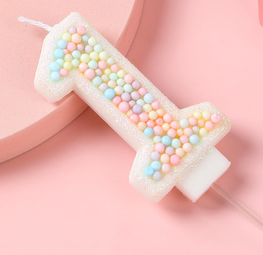 EAKE 21 Birthday Candle Macaron Glitter 3D Pastel Number 21st Cake Candle for Girl Women Sweet Theme Birthday Wedding Anniversary Party Cake Decoration