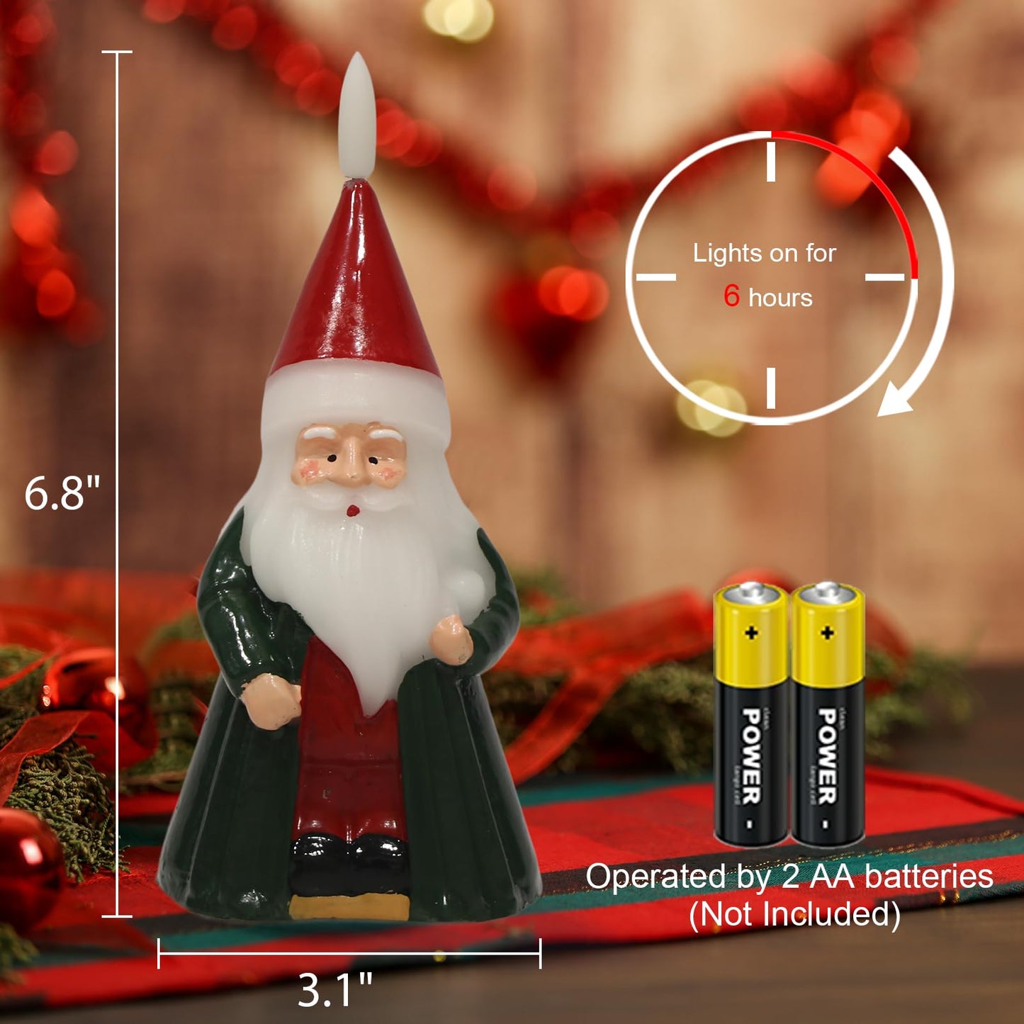 KunSwenn Christmas Flameless Candles with Pinecone Decals, 3 Pcs Glass LED Battery Operated Candles with Remote Timer and 3D Flickering Flame for Christmas Holiday Home Decor(Set of 3, D3” x 4”5”6”)