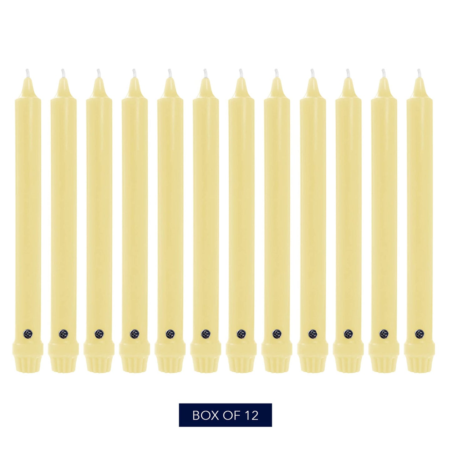 Colonial Candle Unscented Taper Candle, Classic Collection, Limoncello, 12 in, Pack of 12 - Up to 10 Hours Burn