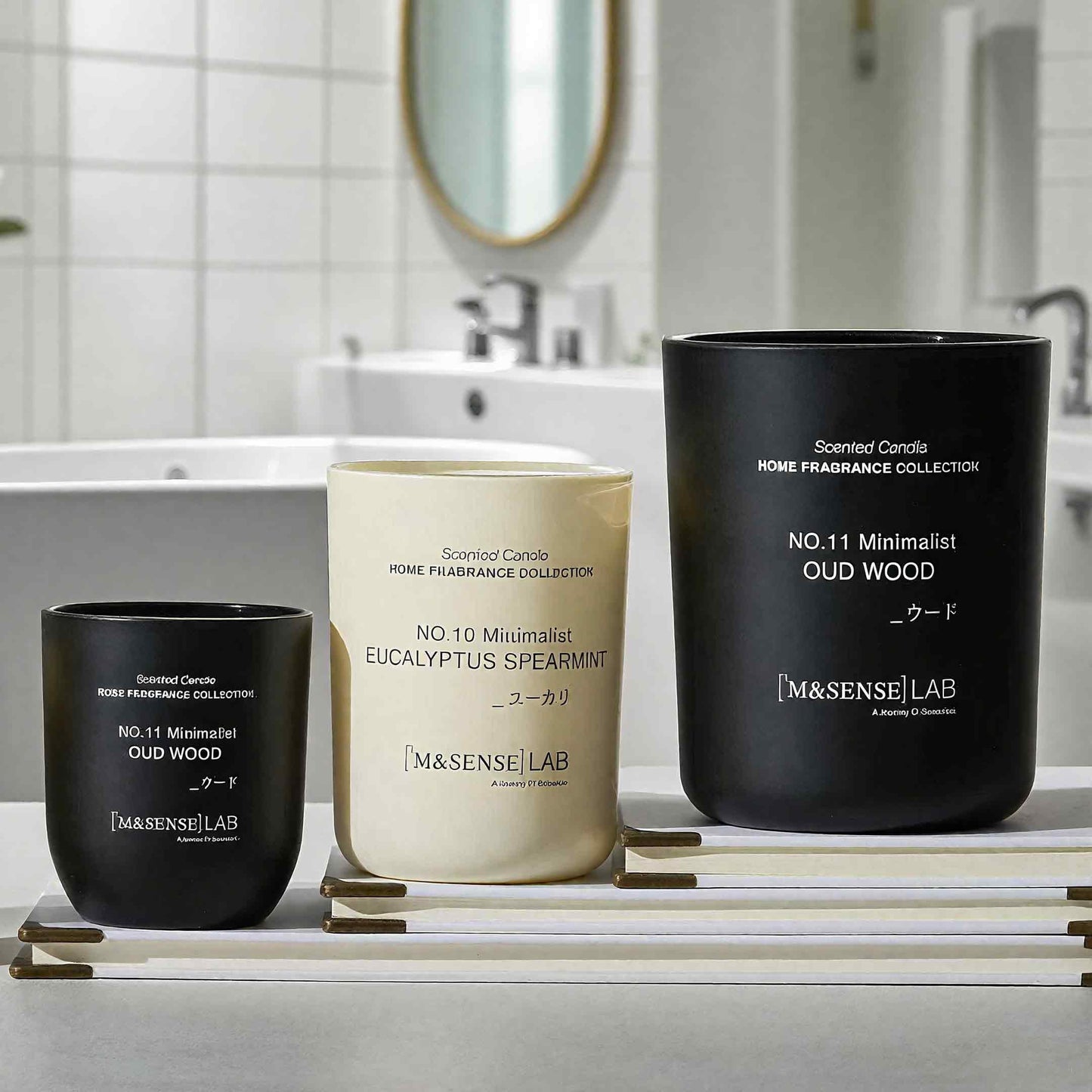 M&SENSE Natural Soy Candle| Linen Breeze | 5.3 oz | Mini Spring Scented Candles for Relaxation,Meditation,Home Décor | for Bedroom, Office, Party Small