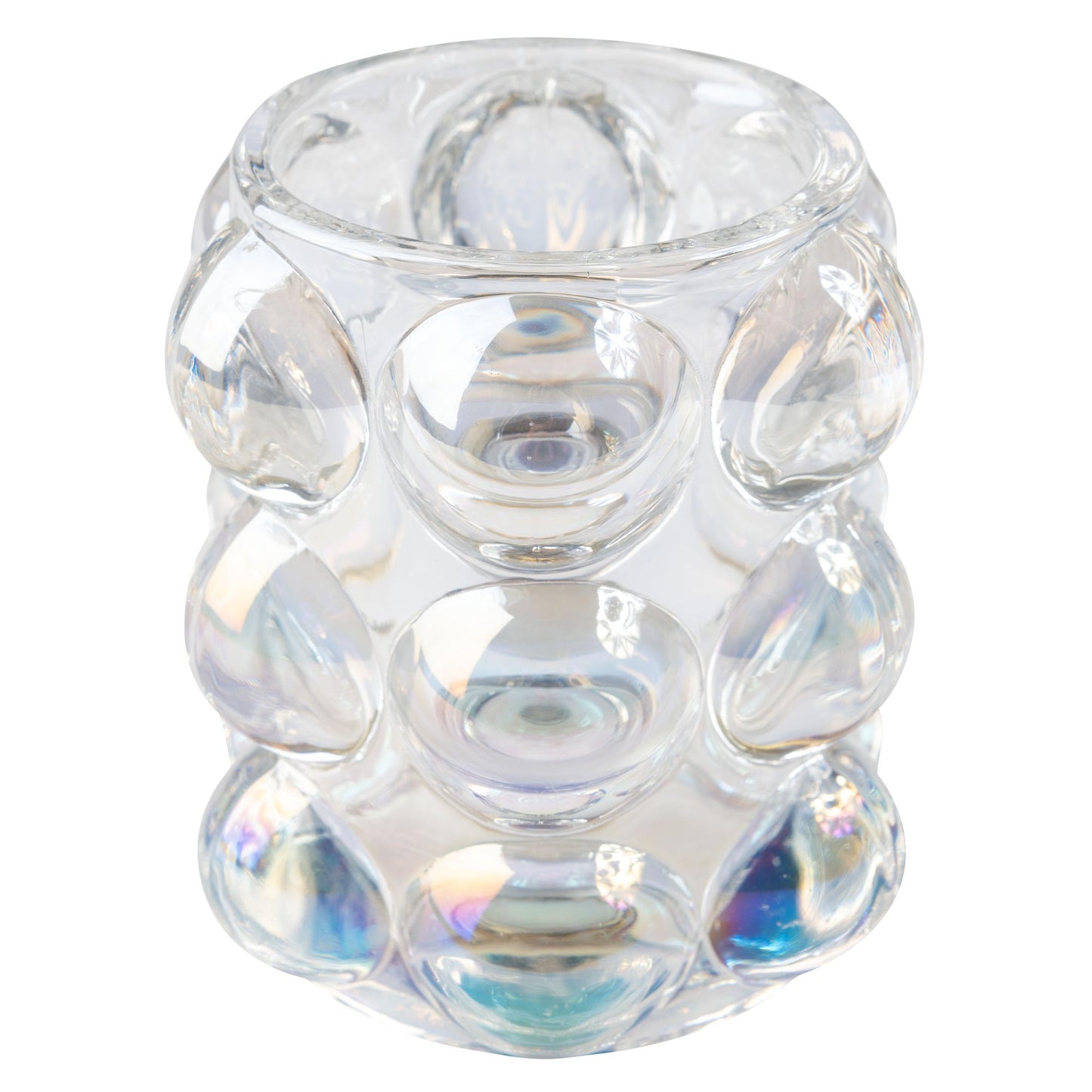 Karma, Lucia Hobnail Votive, Tea Lights Candle Holder, Glass Votive Candle Holders for Table Decorations, Baby Shower, Birthday Party, Weddings and Home Decor, Iridescent