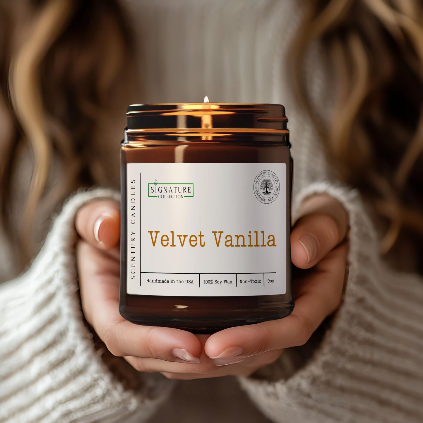 Velvet Vanilla Scented Candle, Many Scents to Choose from, All Natural Non-Toxic Soy Wax, Handmade in the USA (Velvet Vanilla)
