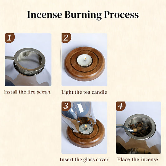 Warmself Delicate Ceramics Tealight Candle Holder Oil Tart Burner Aroma Diffuser Furnace Home Decoration Vintage Oil Lamp Design, Wood Burning Gray