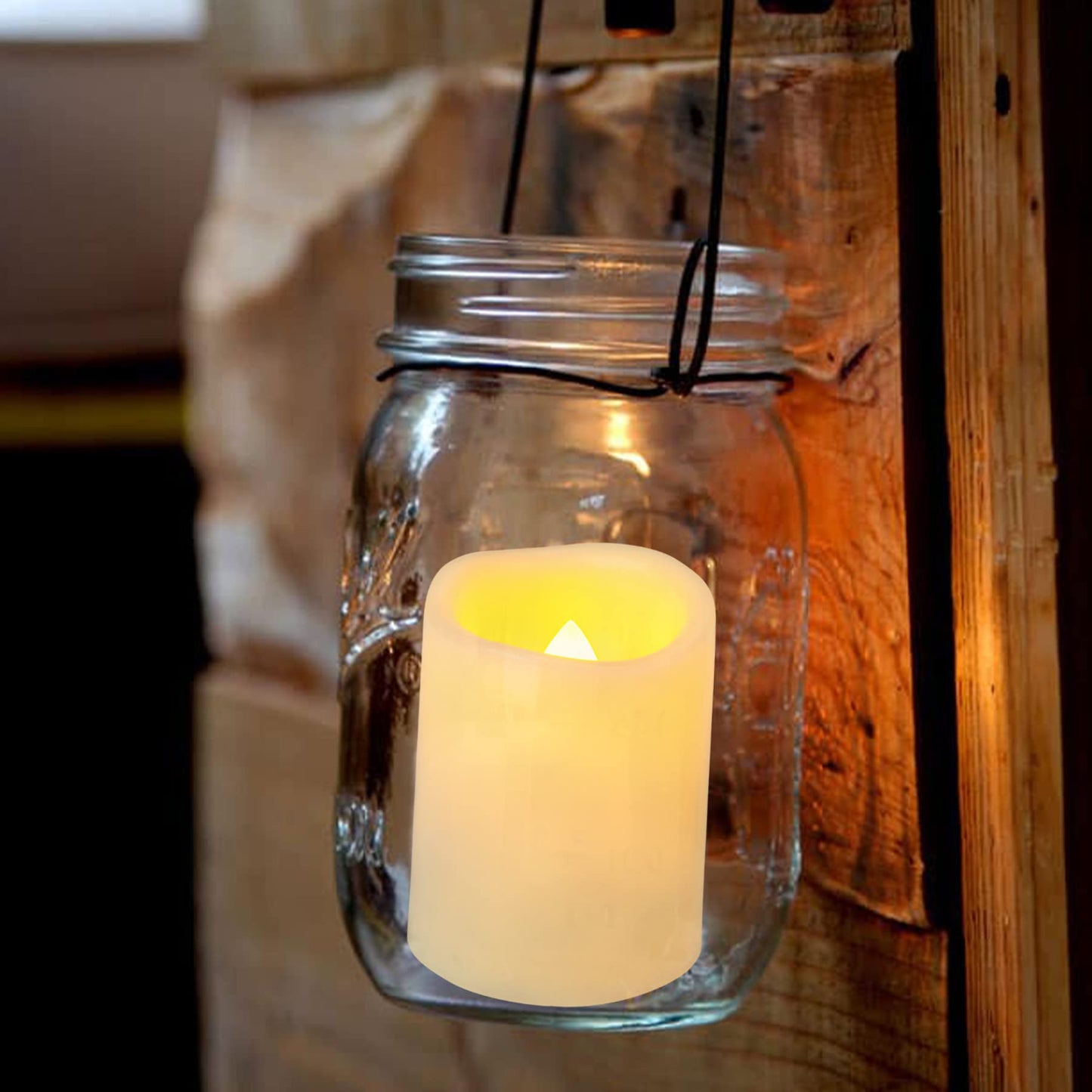 Yakpo 48 Pack 1.5" x 2" Battery Operated Votive Candles, Flameless LED Votive Tea Light Candles Flickering, Electric Powered Outdoor Flicker Candles Bulk for Holiday Wedding Halloween Home Decorations