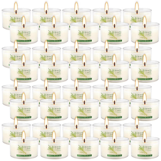 CAKETYCG 40-Pack Citronella Scented Tealight Candles -Outdoor Candles Natural Soy Wax Candle Bulk, Smokeless & Long-Lasting for Yard, Picnic, Camping Outdoor Comfort.
