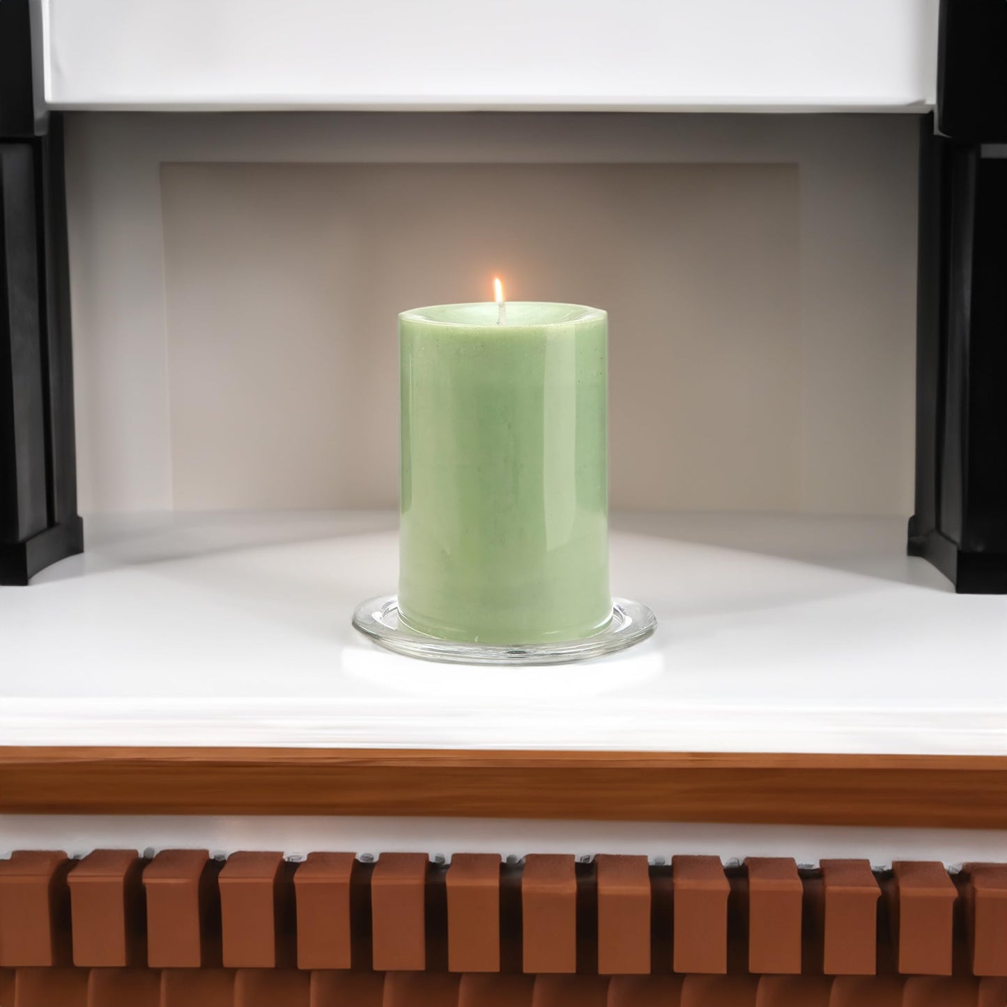 WGV Tea Light Votive Candle Holder Plate 4" W, Clear Flat Plate Glass, Small Home Accent Decor, 1 Pc