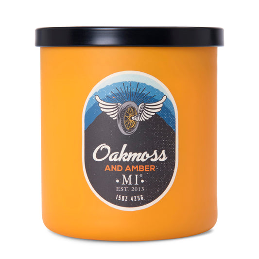 Manly Indulgence Oakmoss & Amber Scented Candles for Men, 2 Wick, 15 oz Premium Soy Blend Wax, 60H Burn, Candles for Home Scented – Made in The USA