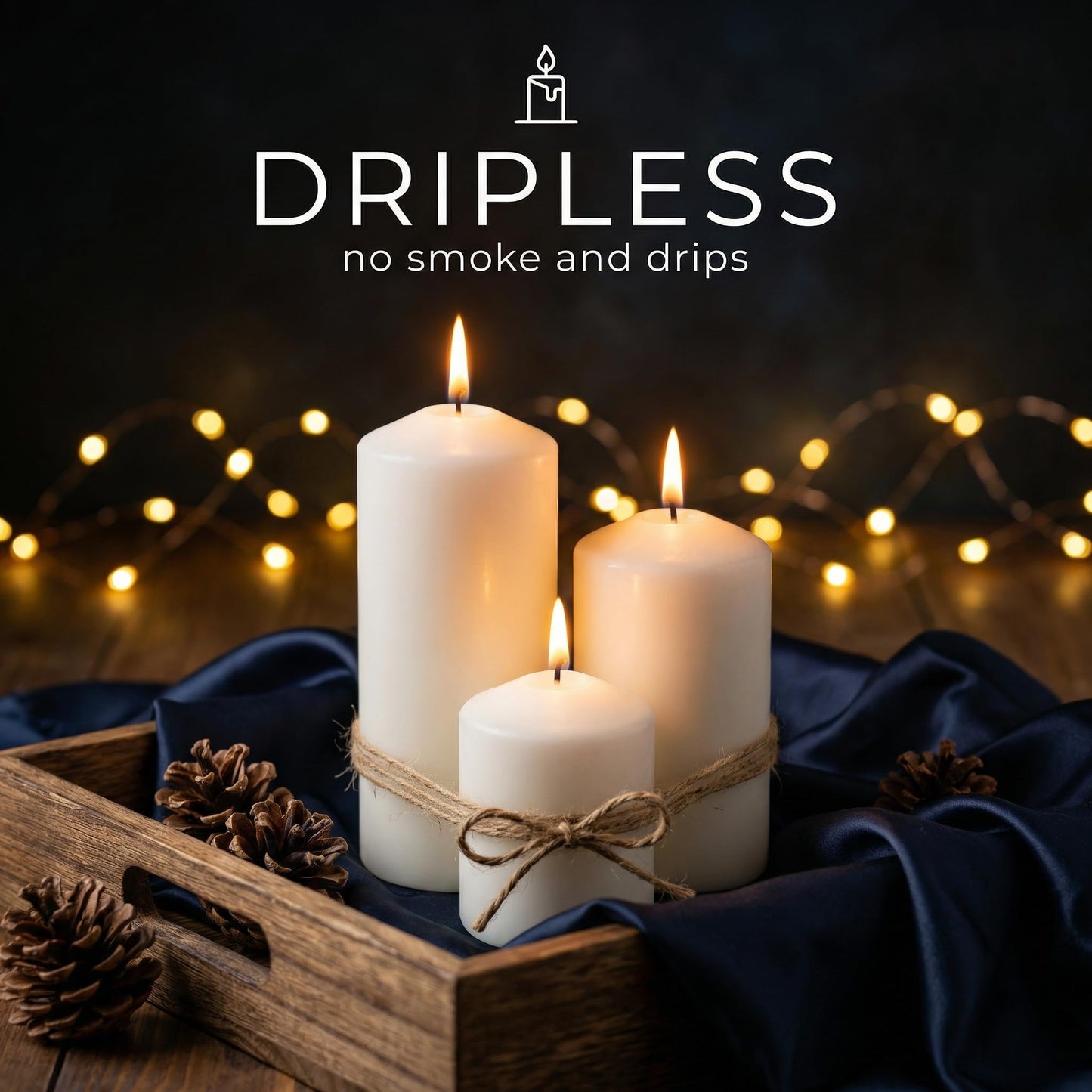 12 Pcs Individually Wrapped Pillar Candles Bulk, 2x3 2x6 2x8 Inch, Unscented Dripless Smokeless, Hurricane Candles for Wedding Party, Spa, Home Decor (12 White Pointed-tip, 2 x 3/6/8 Inch)