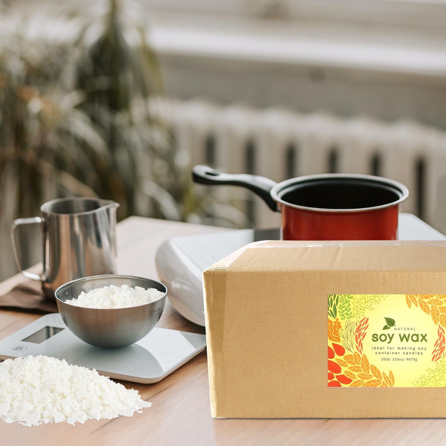 Wfmolcand Natural Soy Wax for Candle Making 20 lb Bag, Soy Wax Flakes,DIY Candle