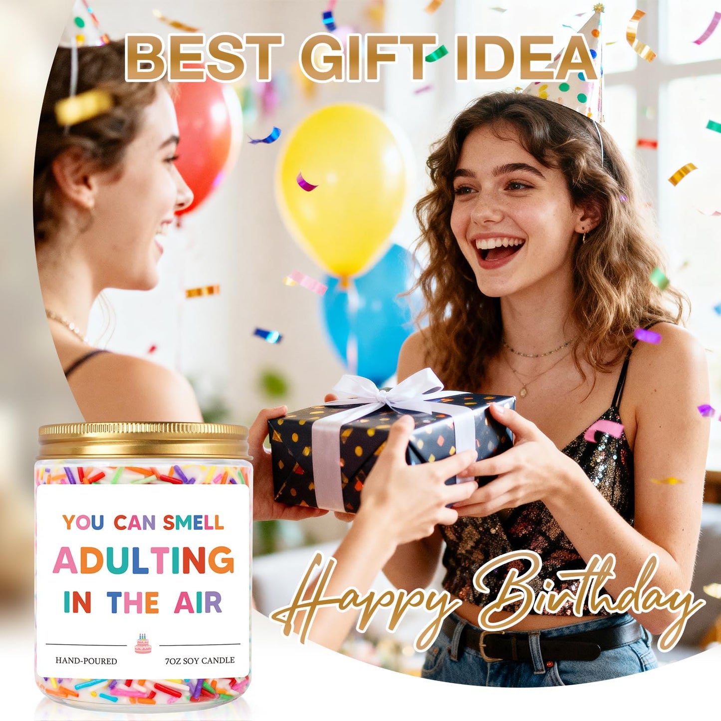 Funny 18th Birthday Gifts for Girls Boys, Happy 18th Birthday Decorations for Girl Boy, Gift for Turning 18 Year Old Girl, 2008 18 Bday Present for Daughter, Son, Granddaughter, Niece, Friend