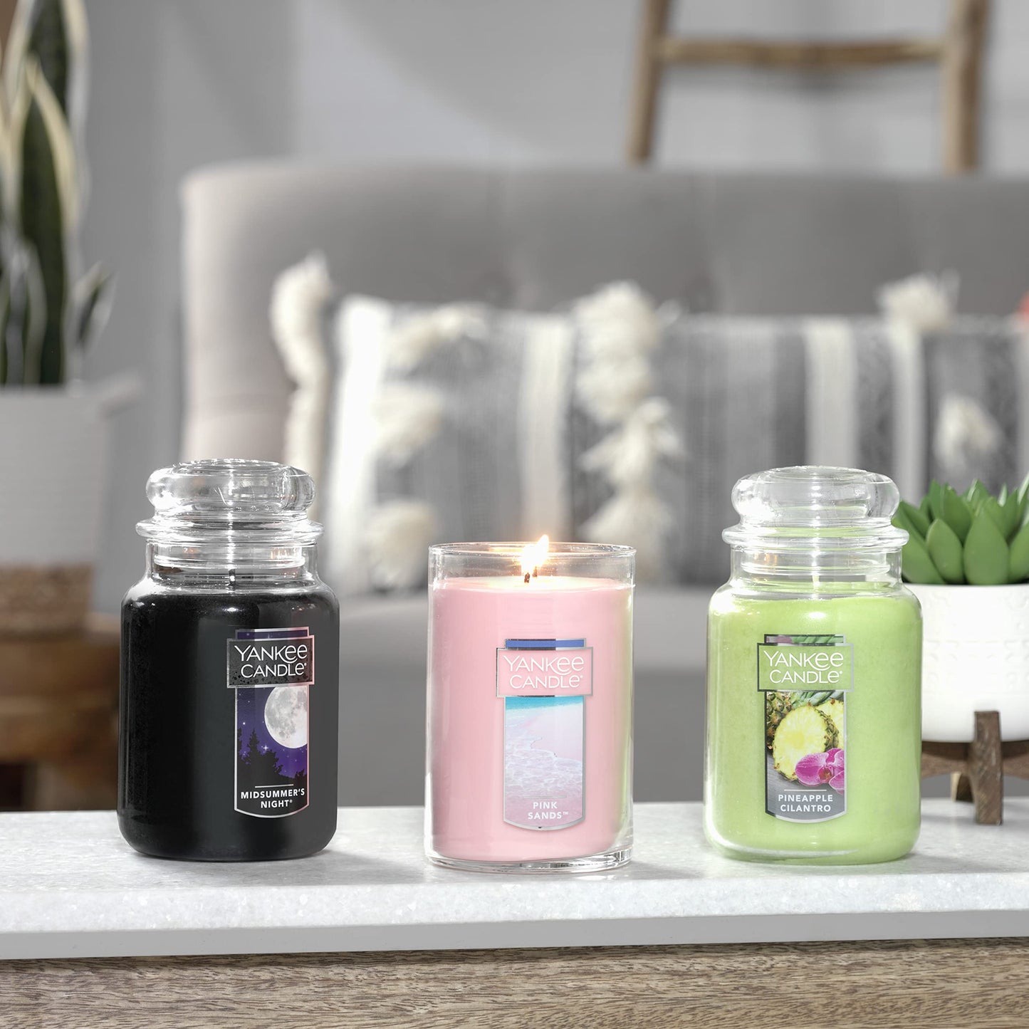 Yankee Candle Pink Sands Scented Classic 22oz Large Tumbler 2-Wick Candle Over 75 Hours of Burn Time Premium Quality Exotic Island Escape