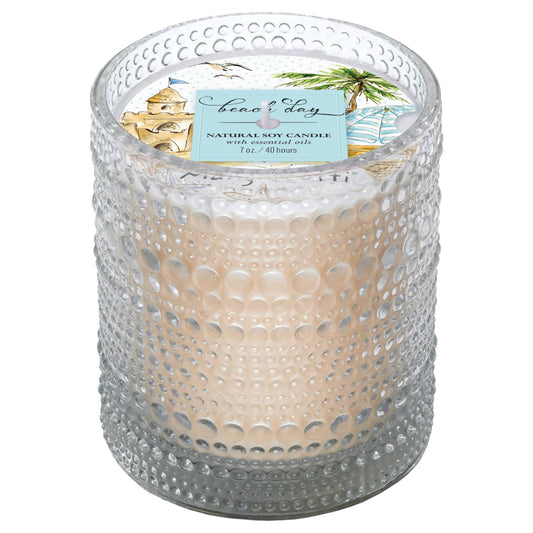 Mangiacotti Scented Aromatherapy Candle Made in The USA Hand-Poured Fragrant Candles in Glass Holder 40 Hour Burn Time, 7-Ounce, Beach Day