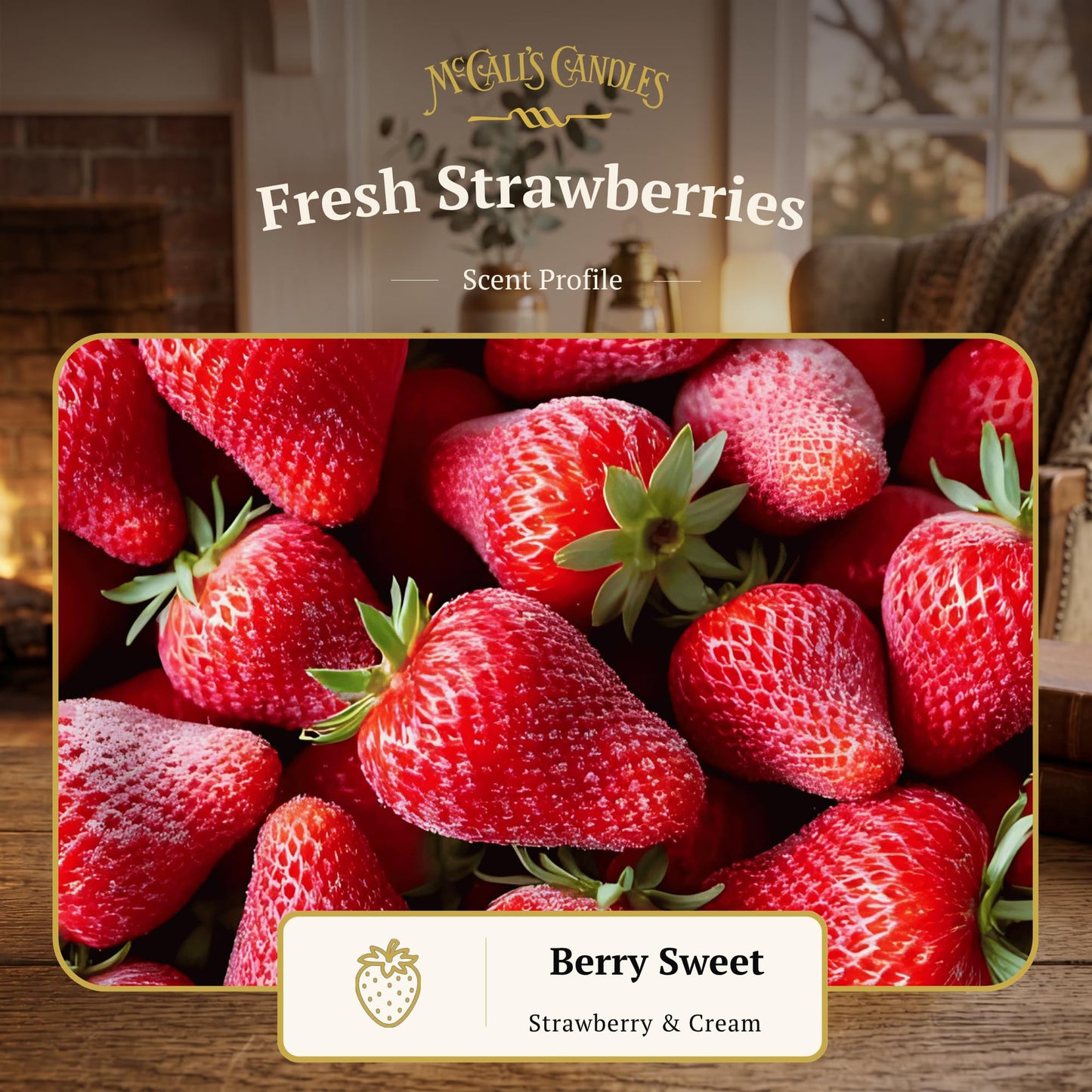 McCall’s Candles | Fresh Strawberries | 16 oz Two-Wick Scented Candle | USA-Poured | Vintage Mason Jar with Carrying Handle | Juicy Farmstand Strawberry Fragrance