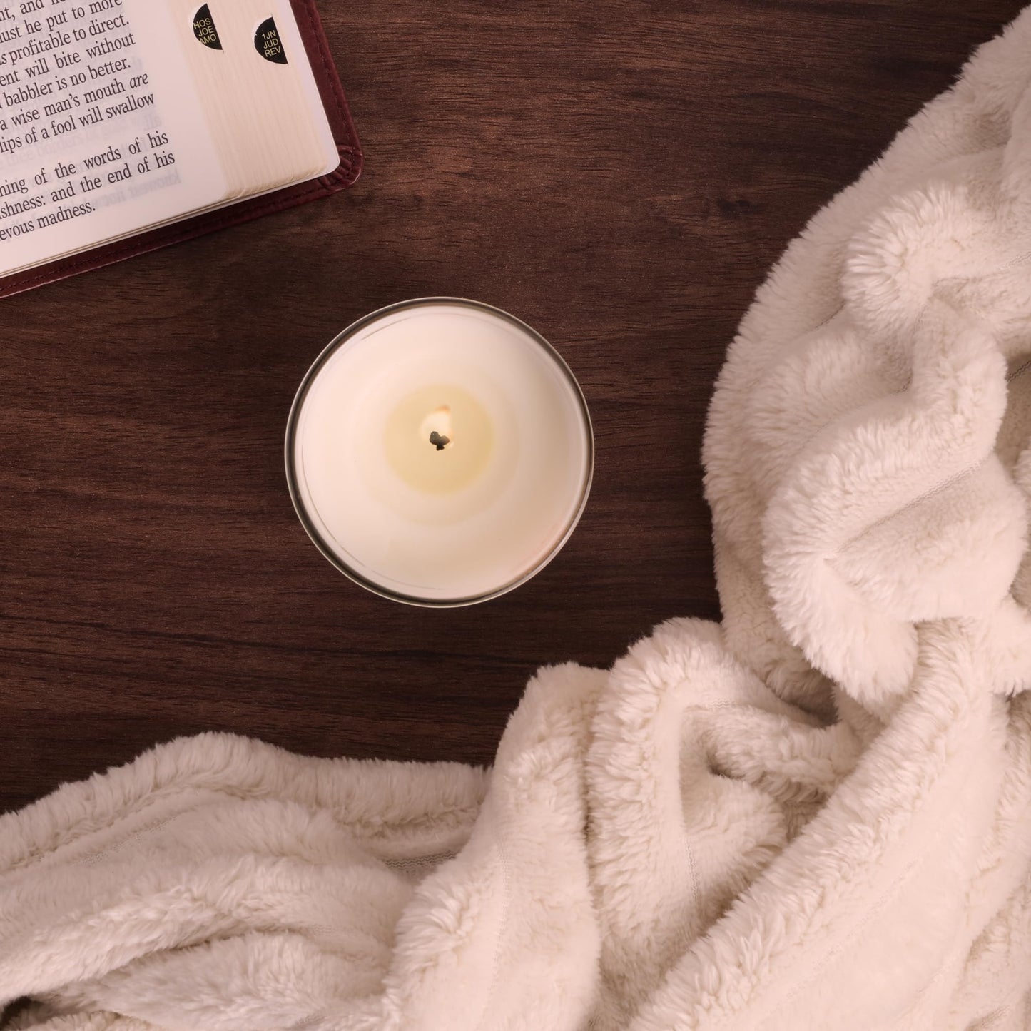 Christian Art Gifts Soy Wax Scented Candle: Joshua 1:9 Bible Verse, Eucalyptus Sandalwood Scent, Pure Essential Oils, 4.5 oz, Up to 20 Hours Burn Time, Glass Jar w/Bamboo Lid, Encouragement Gift