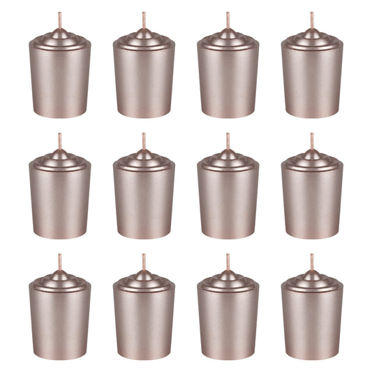 Mega Candles 12 pcs Unscented Rose Gold Votive Candles, Hand Poured Wax Candle 15 Hour 1.5 Inch x 2.25 Inch, Home Décor, Wedding Receptions, Centerpieces, Occasions, Events, Festivities, Meditations