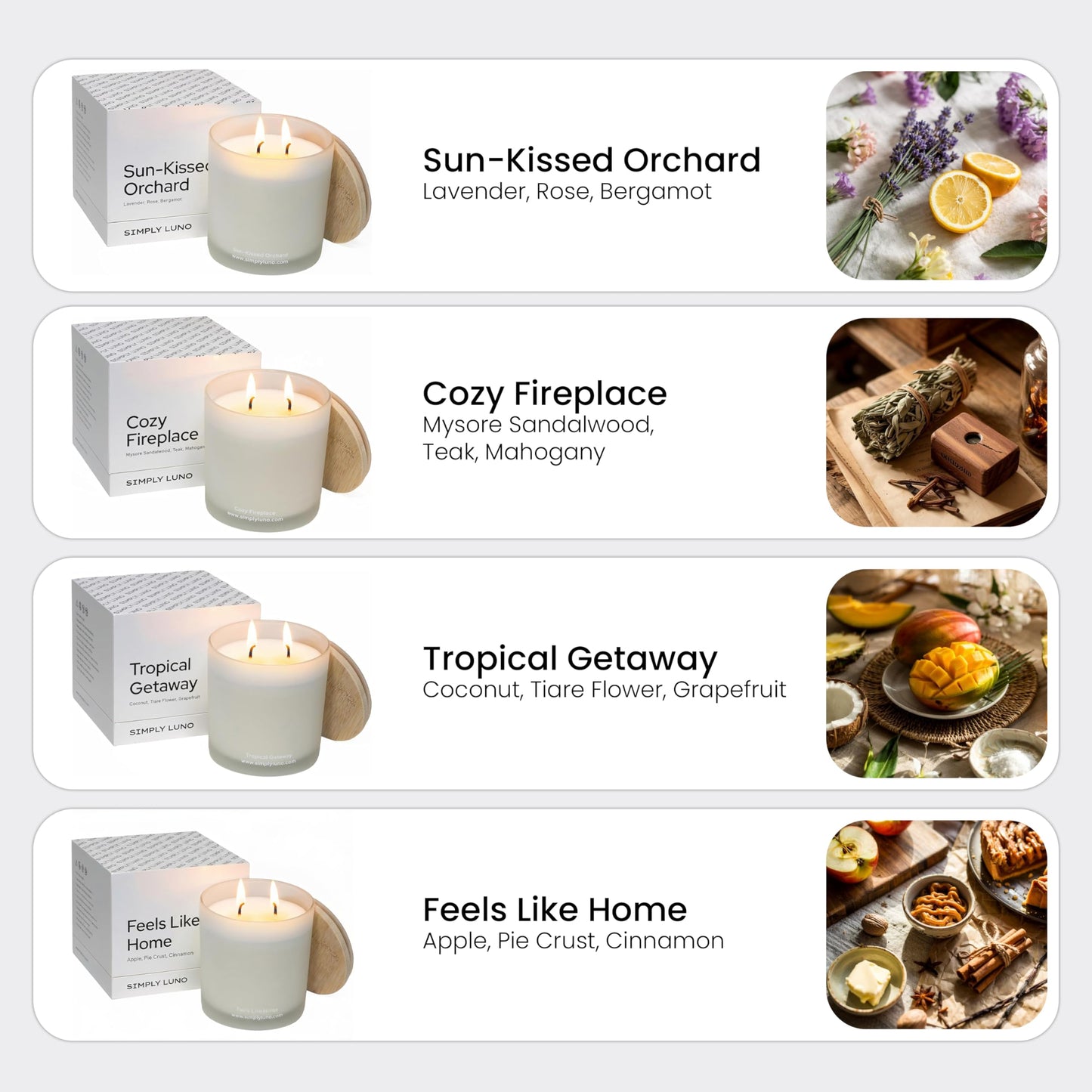 Tropical Getaway Coconut & Grapefruit Scented Candle | 14oz Soy Wax | 50+ Hour Long Lasting Burn | Reusable Glass Candle Jar with Bamboo Lid & Eco Friendly Gift Box |Luxury Scented Candle for Home