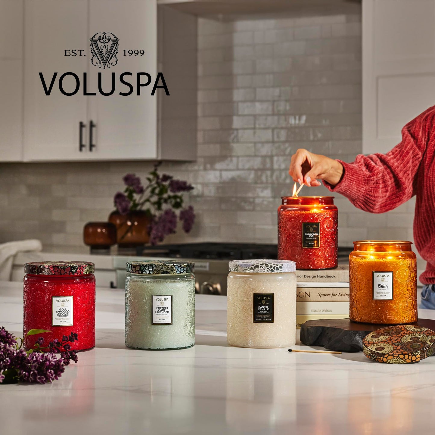 Voluspa Spiced Pumpkin Latte, Large Candle Jar, 18 oz, 100 Hour Burn Time, All Natural Wicks and Coconut Wax for Clean Burning, Vegan, Poured in the USA