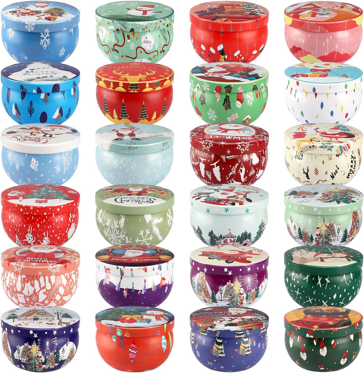 WPONSZU 24 Pack Christmas Scented Candles Gift Set for Woman, Jar Candle, 2.5 oz Soy Wax Tin Candle-Ideal Gift for Travel Home Décor