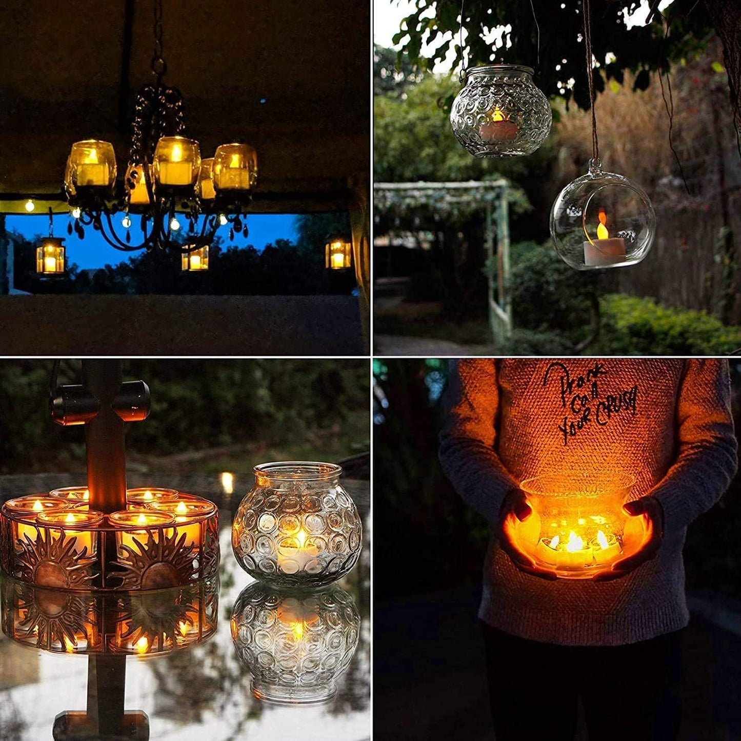 Solar Tea Lights Outdoor Waterproof - 8 Pack Rechargeable Flickering Candle Lights Solar Powered Reusable LED Candles Flameless Lamp Nightlights for Lanterns Garden Camping Home Decor, 2.3''x2.1''