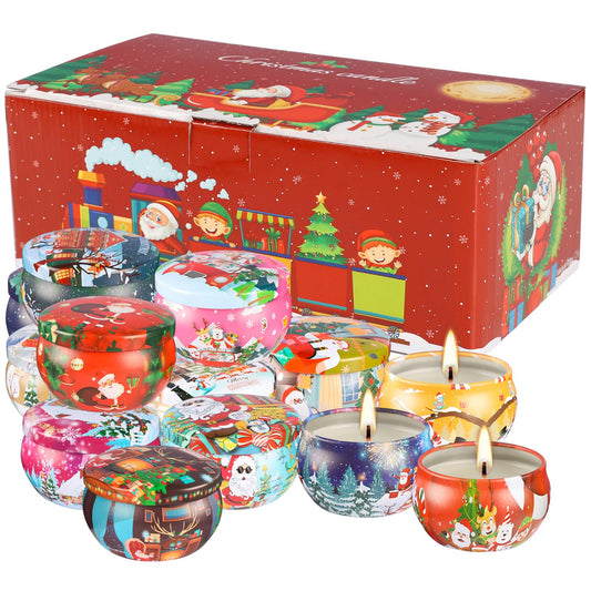 Pliadvbu 16Pack Christmas Candles Gift Set, Long Lasting Burning Natural Soy Wax 2.5oz Scented Candles with Essential Oils for Home Scented, Thanksgiving Birthday Gift Christmas