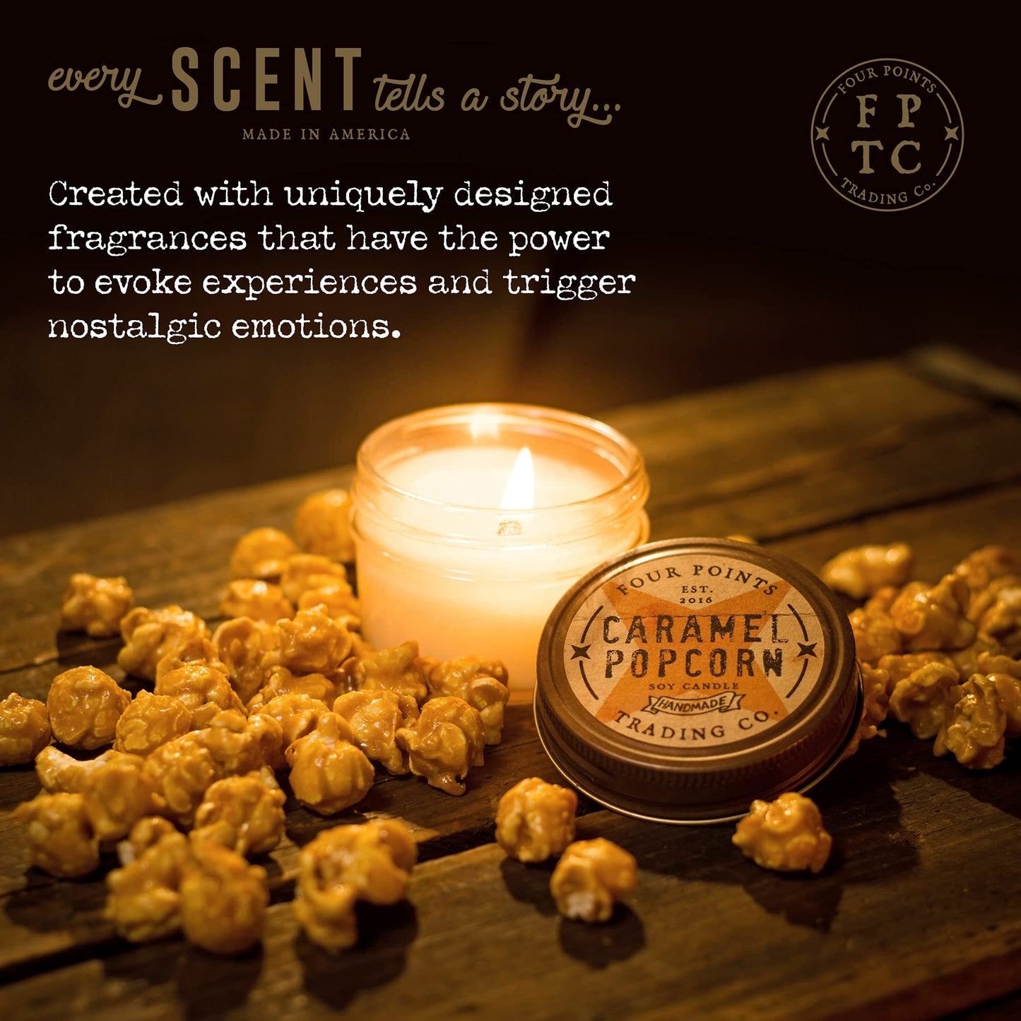 Gasoline Scented Candle 4 oz - Soy Aromatherapy Candle with Jar - Great Fun Gifts for Birthday, Anniversary, Christmas, New Year, House Warming and More - Four Points Trading Co.