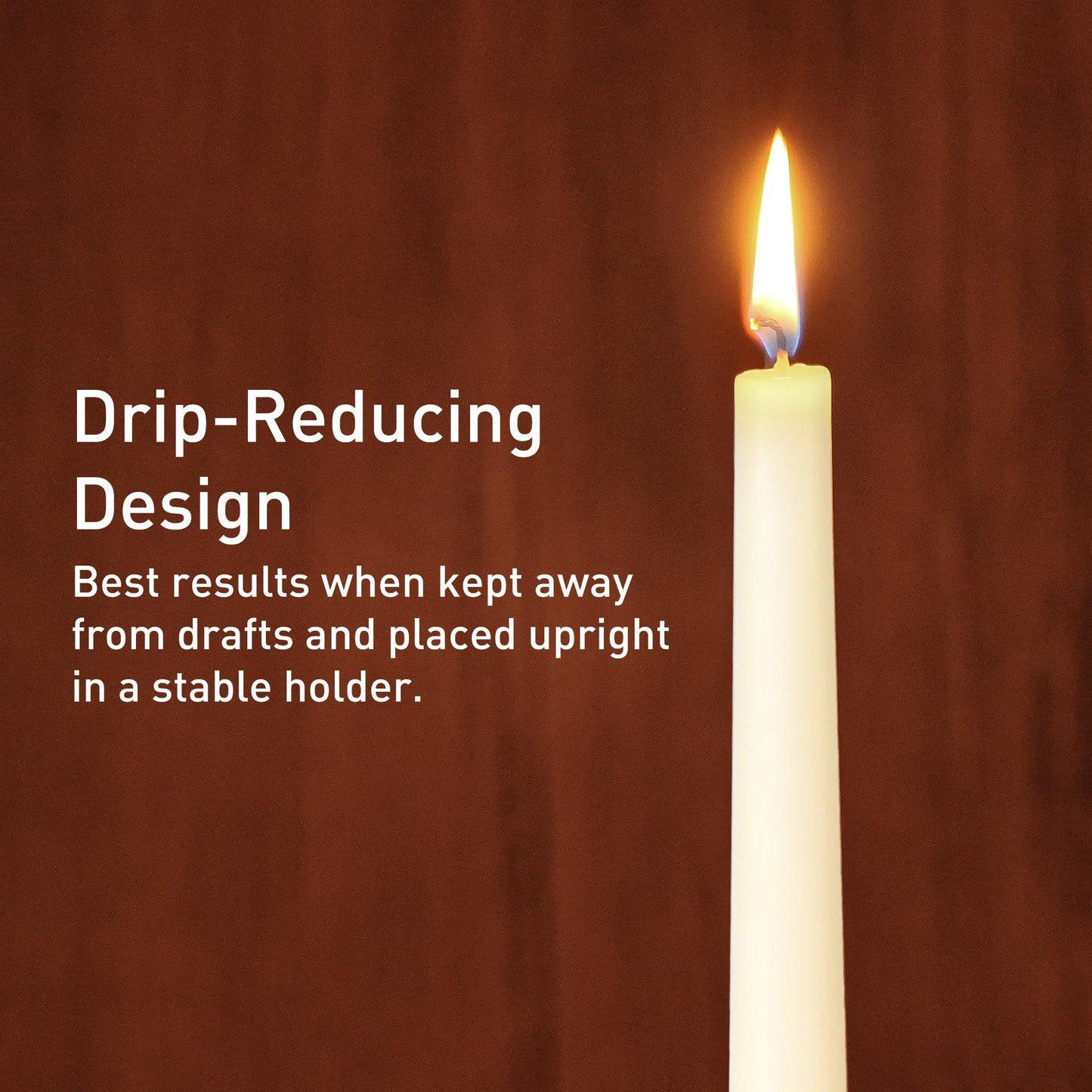 Viyffo Taper Candles, 10 Inch, 4 Pack, Ivory – Unscented, Dripless & Smokeless Design, Up to 8-Hour Burn – Tall Candlesticks for Wedding, Dinner & Home Decor