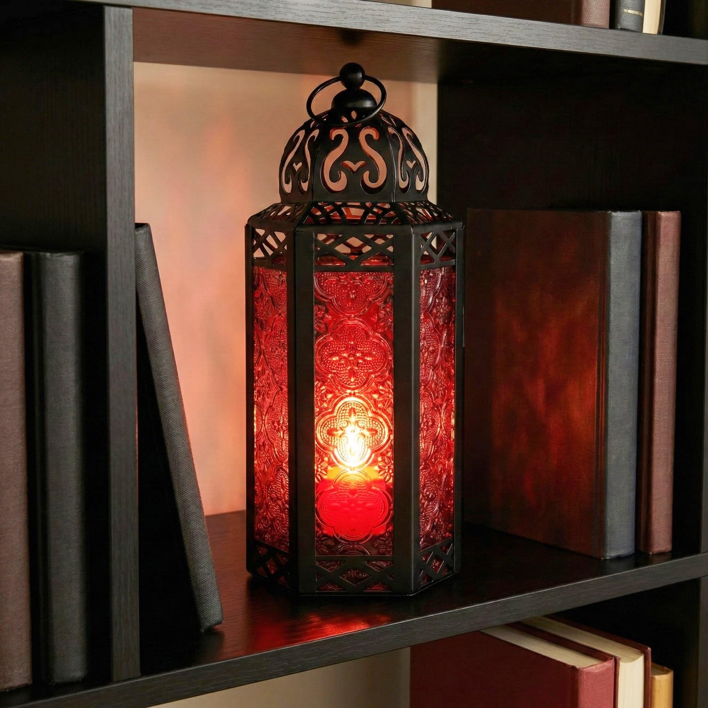 Vela Lanterns Candle Holder, Gothic Dark Academia Decor, Red Moroccan Lantern, Turkish Lamp, Whimsigoth Medieval Goth Accents, Hanging Centerpiece, Vampire Home Bathroom Decoration, Medium, 3-Pack