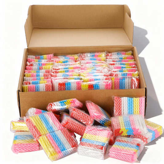 Lounsweer 50 Pack (3500 Count) Bulk Spiral Birthday Candles Multicolored Birthday Candles for Cake or Cupcake Party Celebration