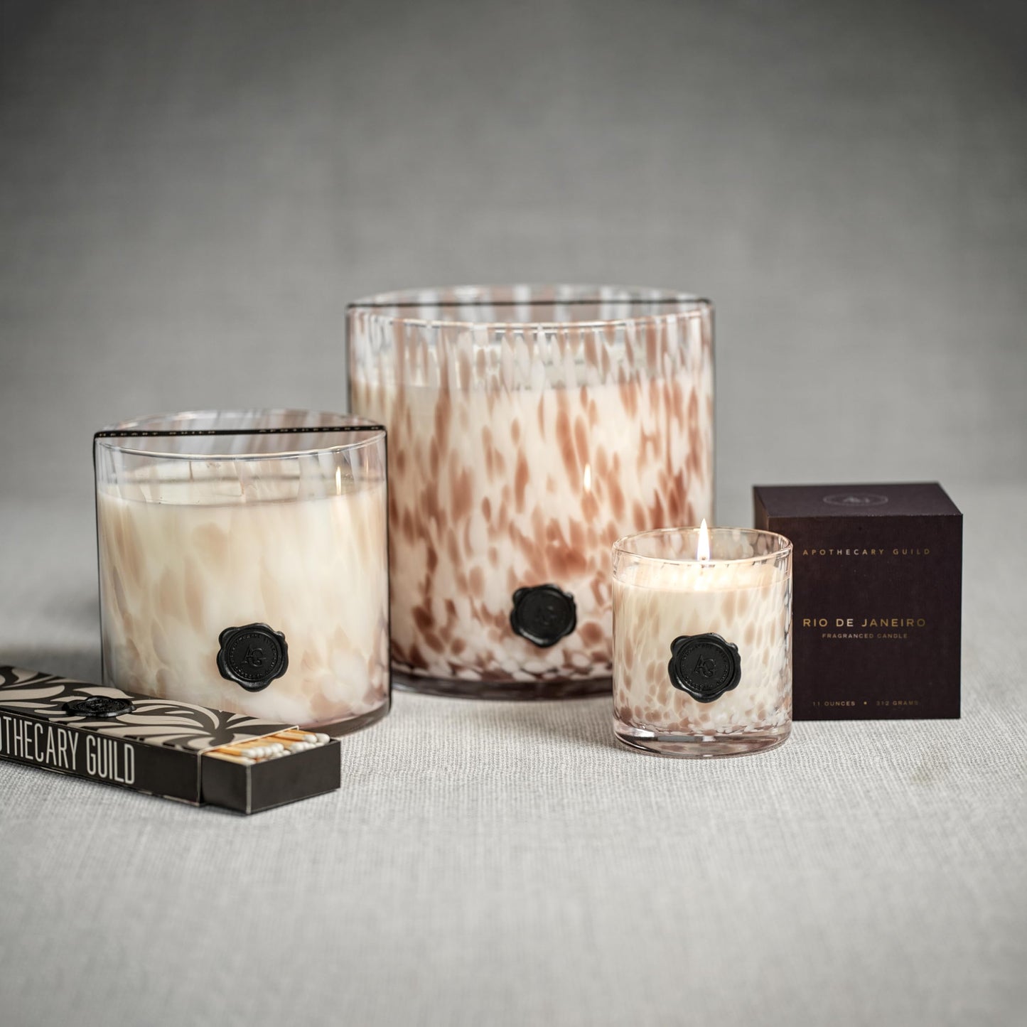 Zodax Apothecary Guild Opal Glass Jar Scented Candle for Home Decor - 3-Wick Large Candle Ideal for The Home - Makes a Great Gift for Women and Men - Rio de Janeiro - 128 Oz.