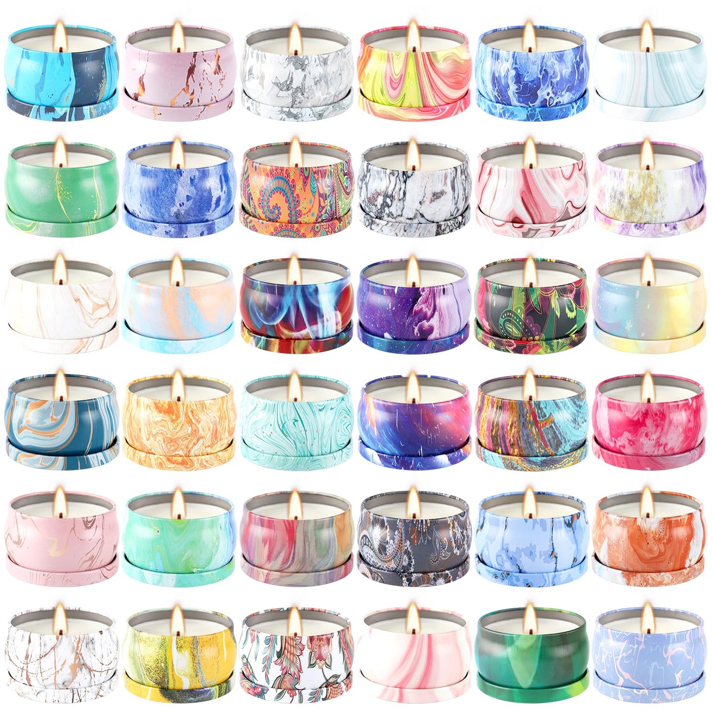 WPONSZU 36 Pack Scented Candles Gift Set for Woman, Jar Candle, 2.5 oz Soy Wax Tin Candle-Ideal Gift for Travel Home Décor