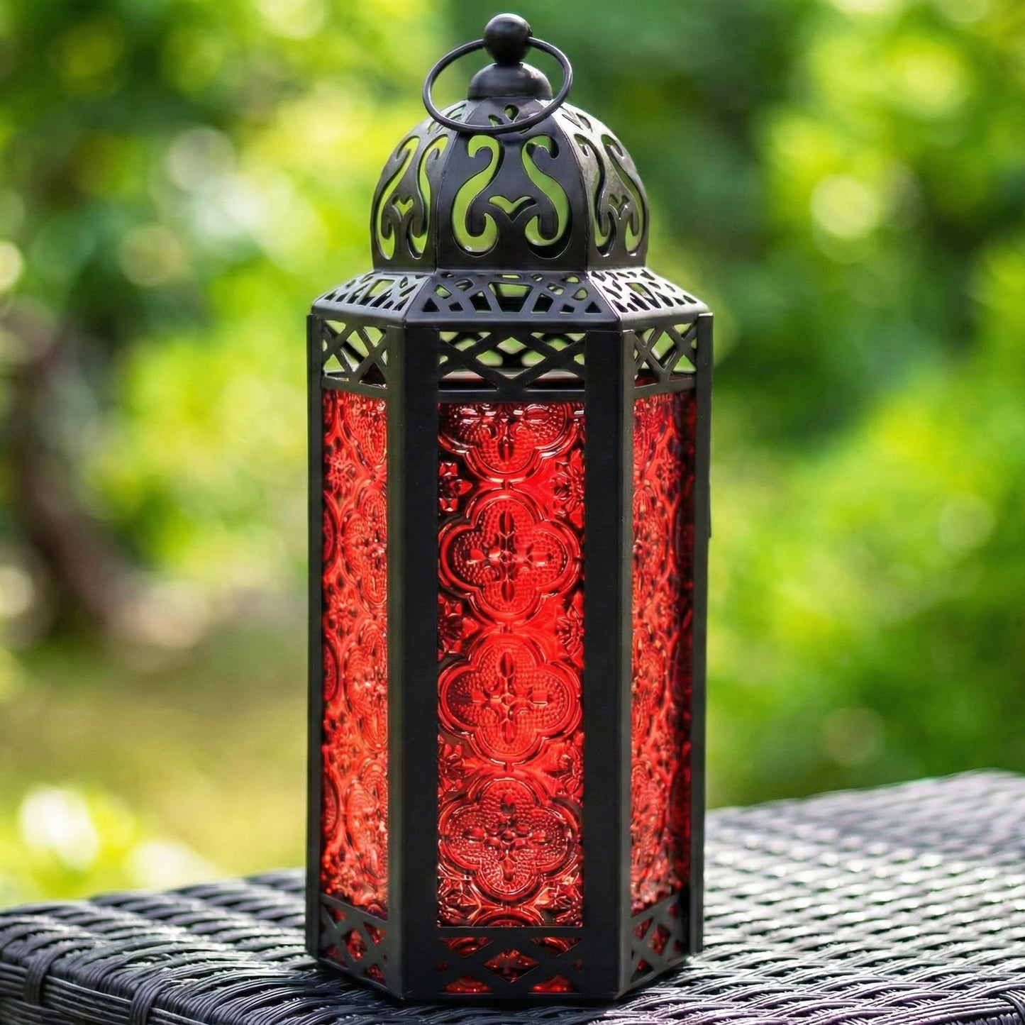 Vela Lanterns Candle Holder, Gothic Dark Academia Decor, Red Moroccan Lantern, Turkish Lamp, Whimsigoth Medieval Goth Accents, Hanging Centerpiece, Vampire Home Bathroom Decoration, Medium, 3-Pack