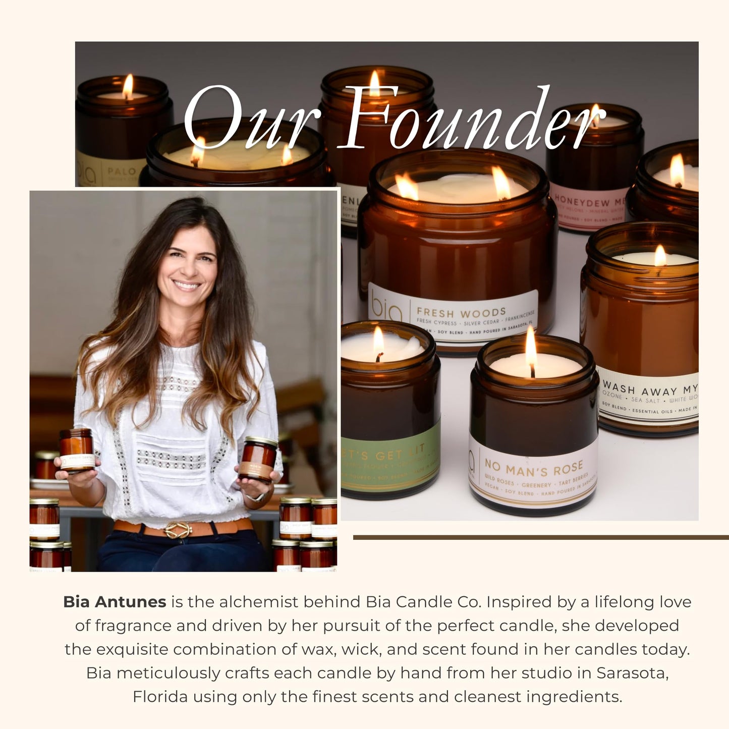 Bia Candle Co. Wash Away My Sins Candle, Sea Salt Lily of the Valley Soy Candle, Moss Ozone, Perfume-Inspired, Hand Poured USA, High Fragrance Load, Lead-Free Wick, Reusable Glass Jar, 7 oz