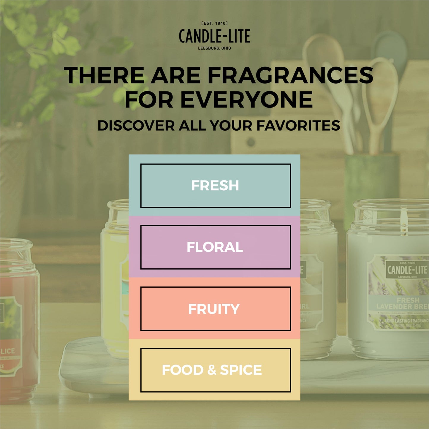Candle-lite Scented Candles, Fresh Lavender Breeze Fragrance, One 18 oz. Single-Wick Aromatherapy Candle with 110 Hours of Burn Time, Light Purple Color