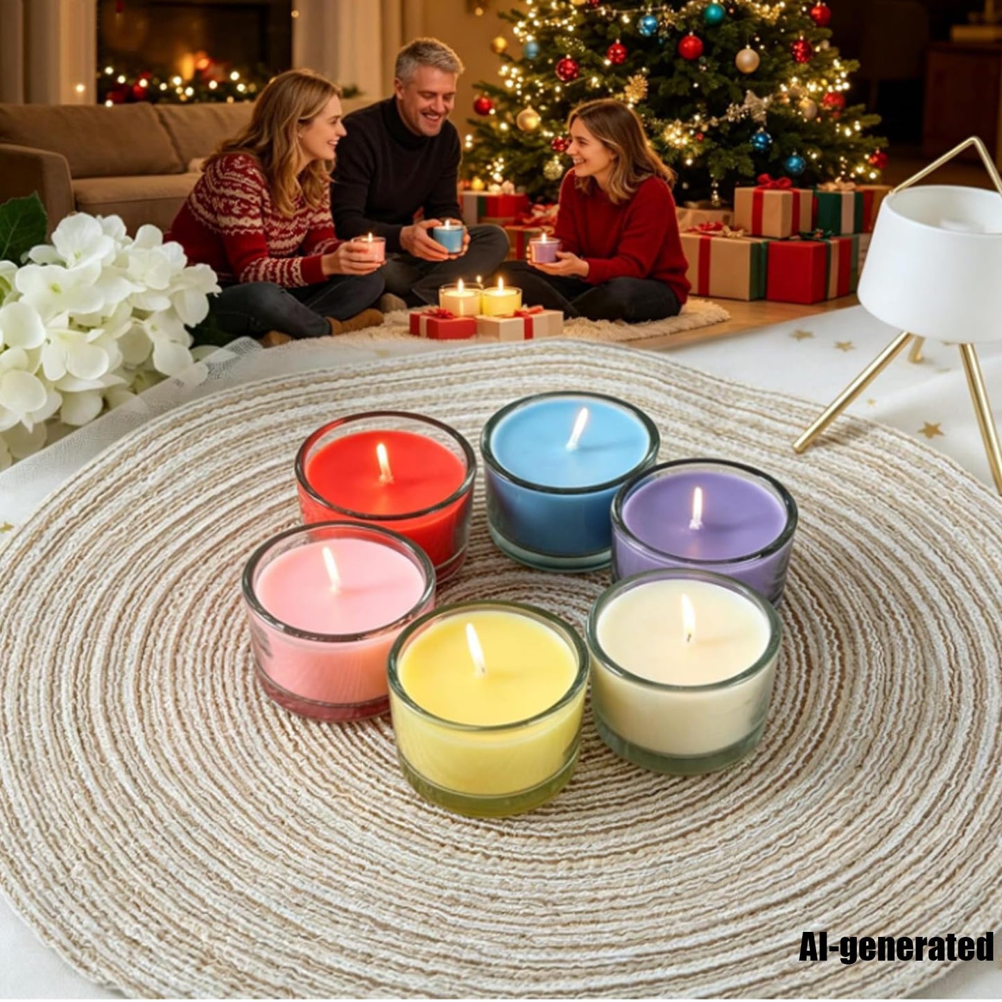 7–8 Hour Long-Burning Scented Tea Lights (6-Pack) — Assorted Scented Candles in Glass Cups | Smokeless & Aromatic — Ideal for Home, Weddings, Parties, and Gifting (Yellow)