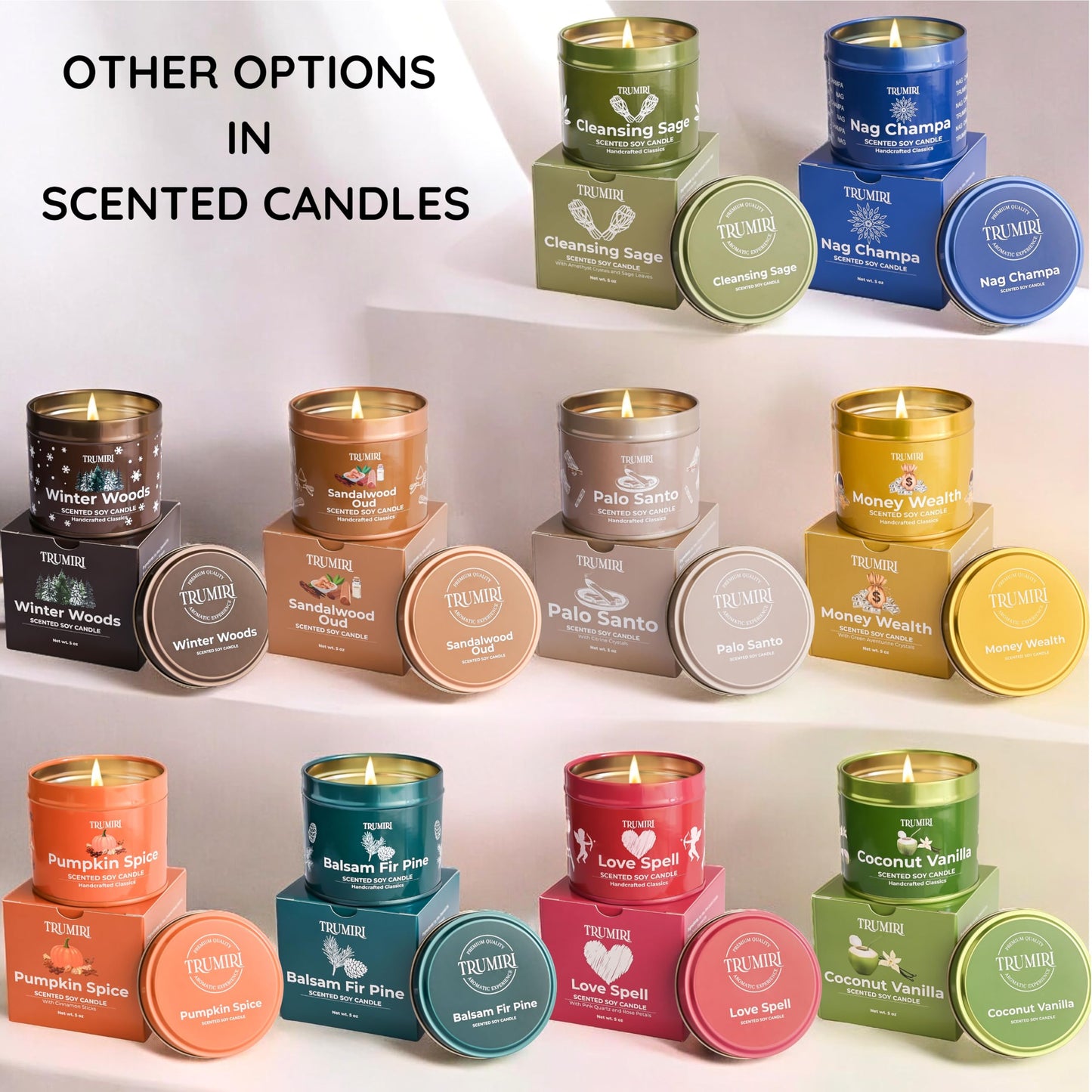 Winter Woods - Soy Candles for Home Scented - for Fall Christmas Holidays - 5oz Natural Clean Non Toxic - Long Lasting Highly Scented Pet Safe Luxury Tin - Velas Aromáticas Para el Hogar - Pine Candel