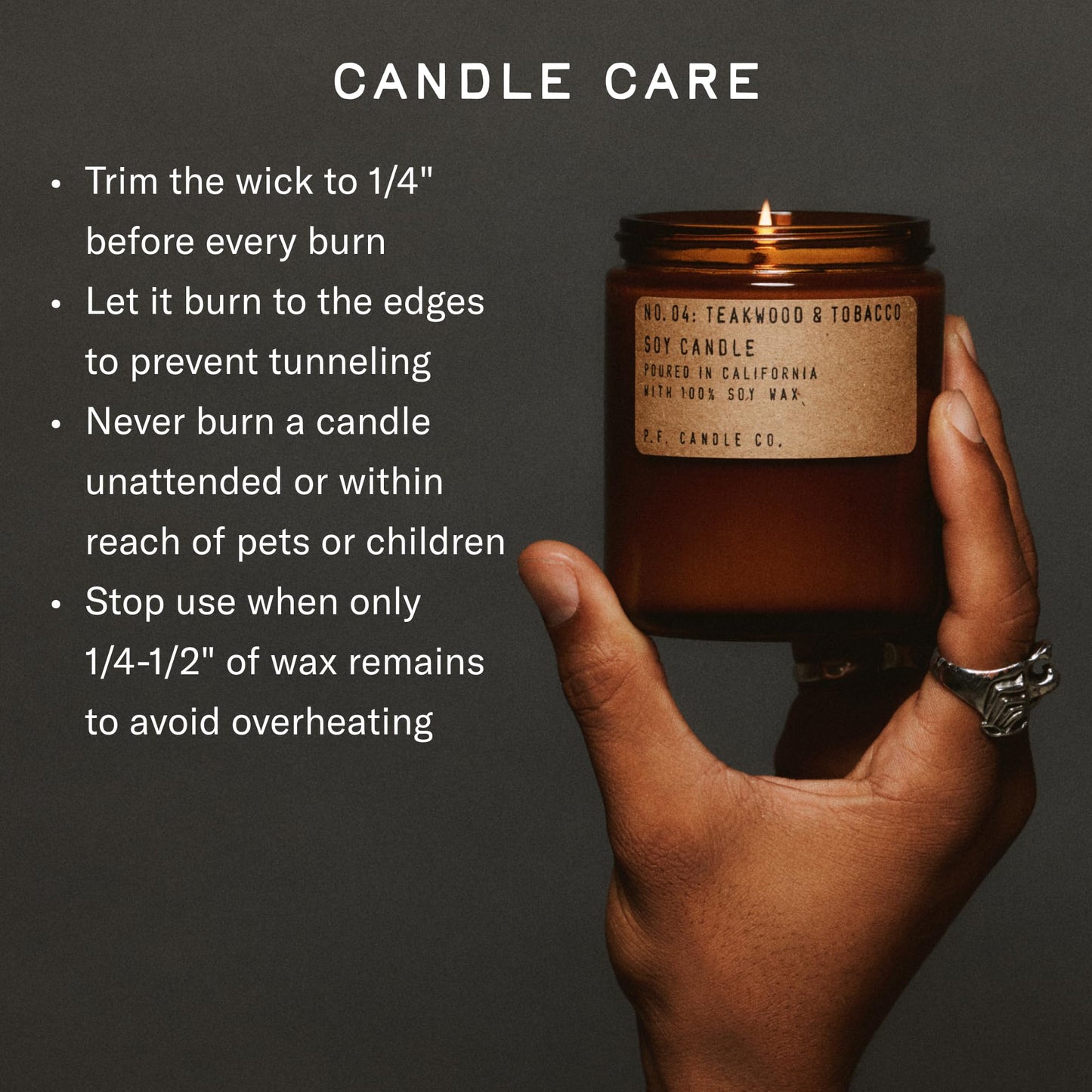 P.F. Candle Co. Wild Herb Tonic Classic Standard Scented Soy Wax Candle (7.2 oz) 40-50 Hour Burn Time, Amber Glass Jar, Made in The U.S.A.