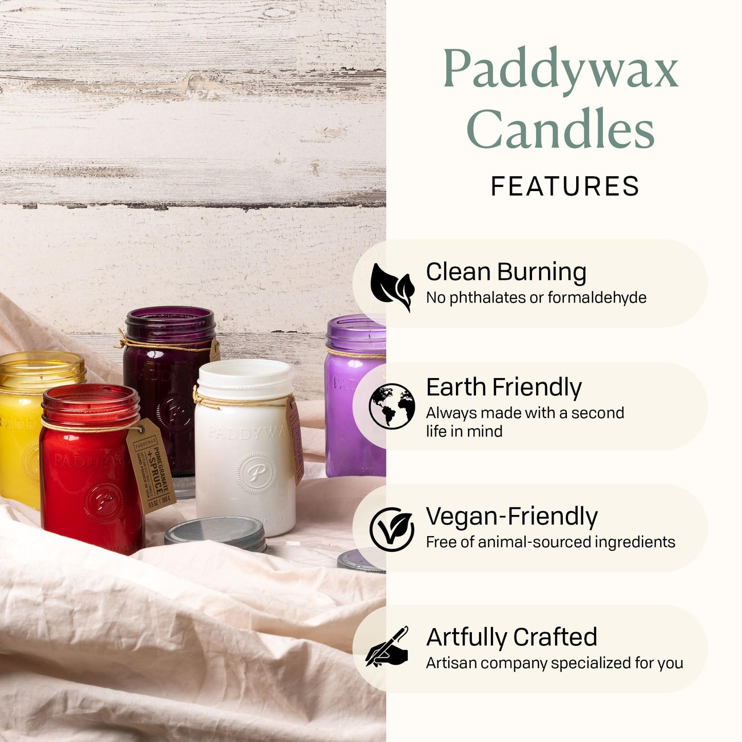 Paddywax Scented Candles Relish Collection Soy Wax Artisan Candle in Glass Jar with Lid, 9.5-Ounce, Pomegranate + Spruce