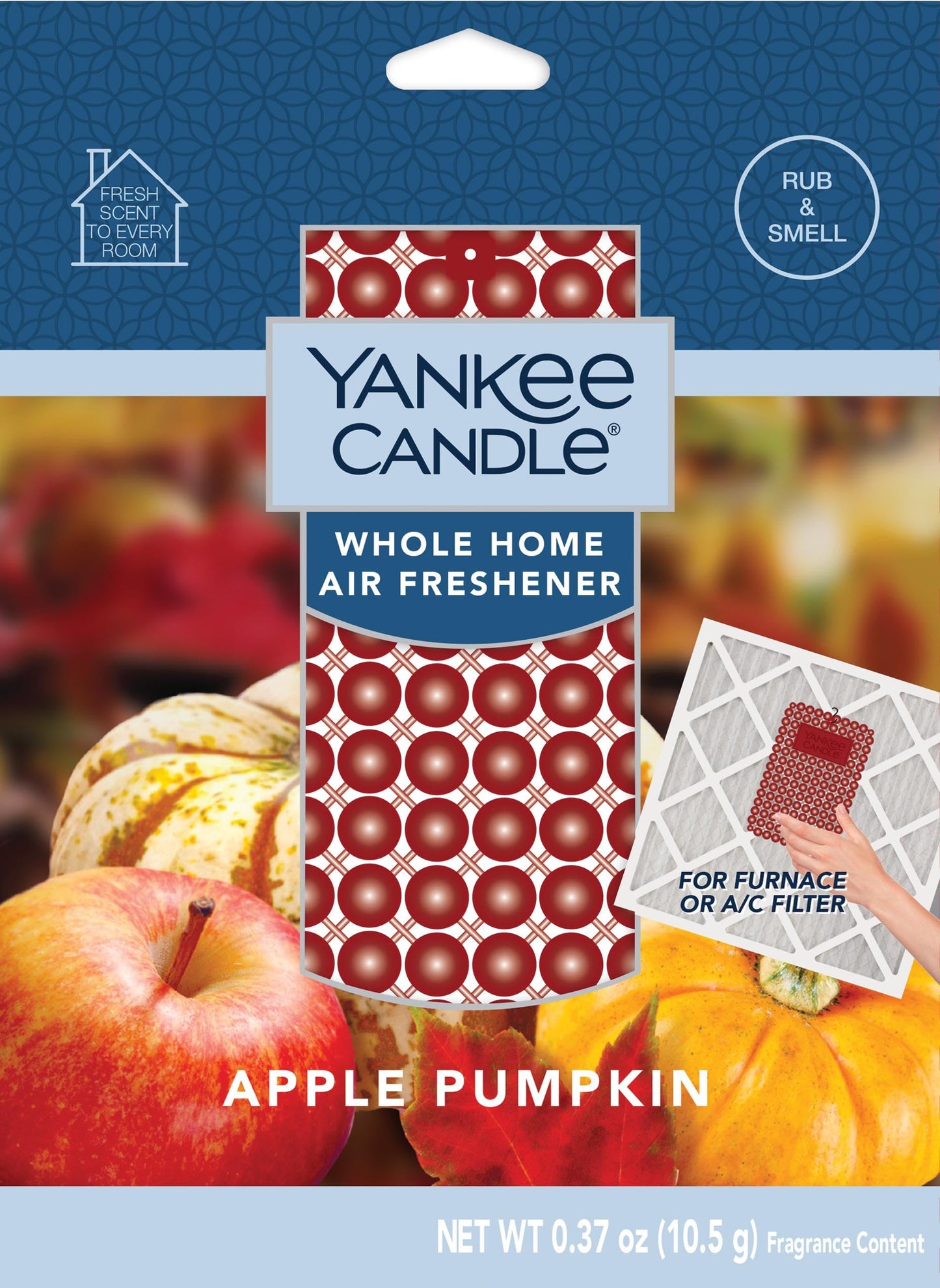 Yankee Candle Whole Home Air Freshener, Long Lasting Odor Eliminating Fragrance for Home, Continuous Room Freshener, Apple Pumpkin (Pack of 4)