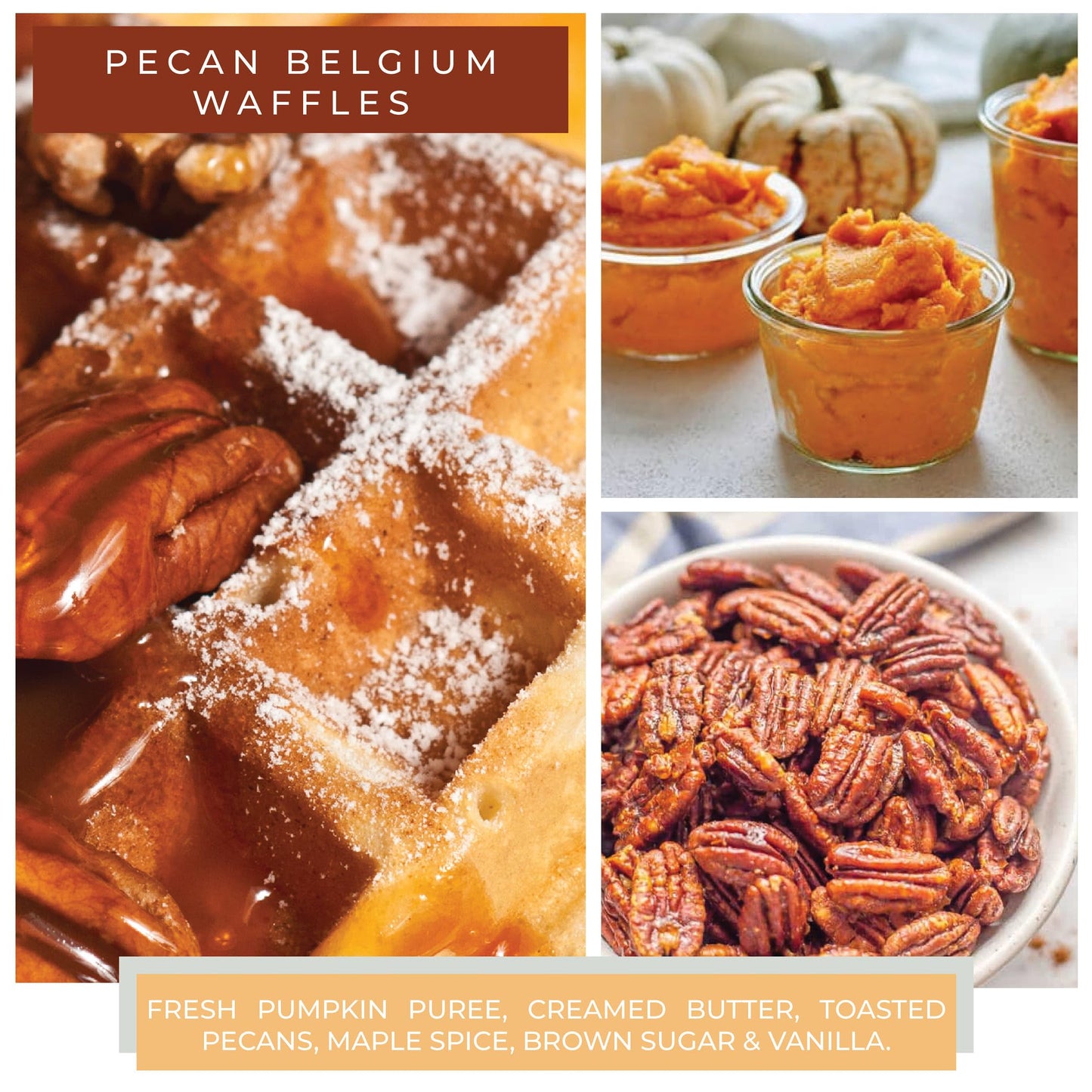 A Cheerful Giver - Pecan Belgium Waffles Baby Scented Glass Jar Candle (6oz) with Lid & True to Life Fragrance Made in USA