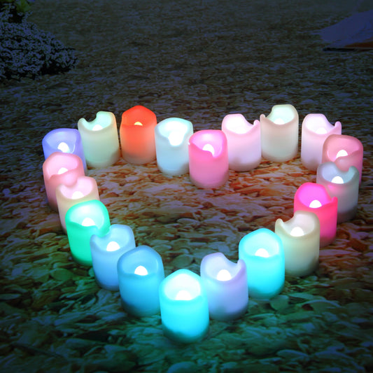 CANDLE CHOICE Color Changing Battery Operated Flameless Votive Candles with Remote Timer Realistic Flickering Electric Multi-color LED Lights Christmas Wedding Party Decorations 12 Pack Batteries Incl