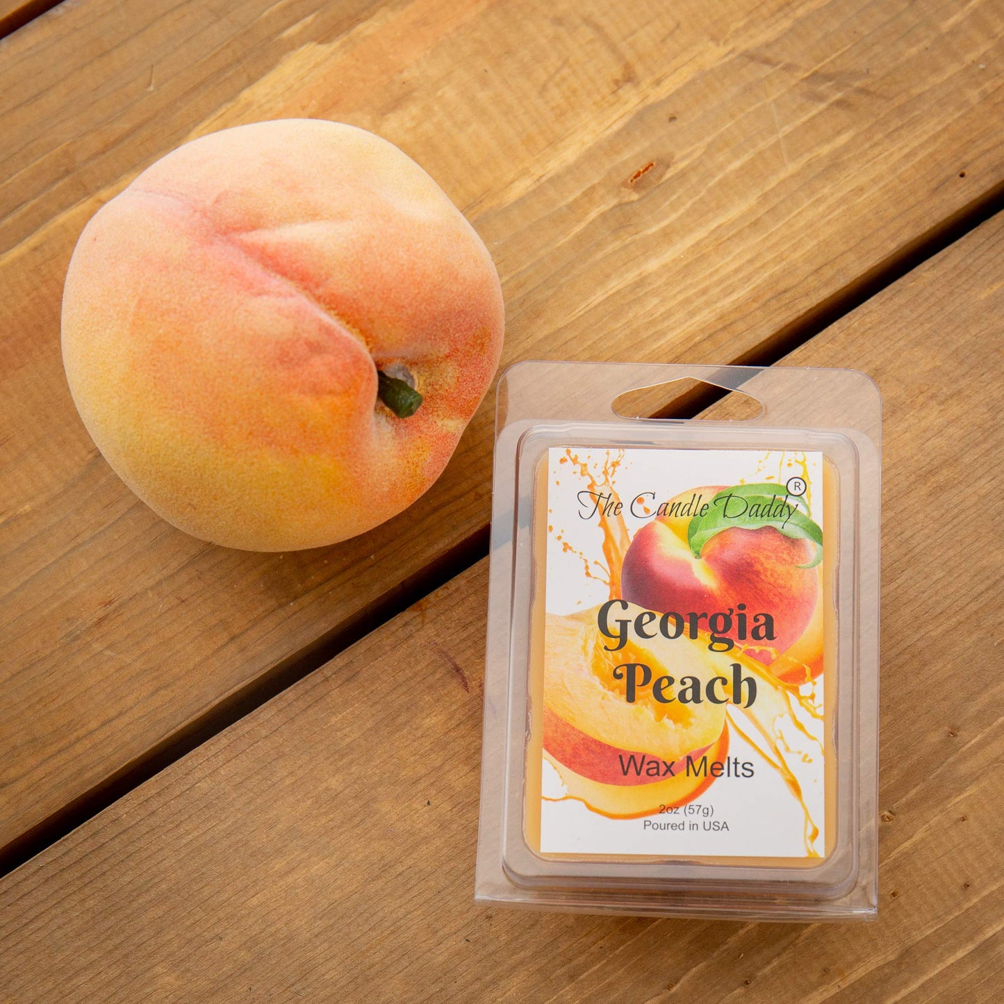The Candle Daddy Georgia Peach - Southern Peach Fruit Scent - Maximum Scented Wax Cubes/Melts- 5 Packs -10 Ounces Total- 30 Cubes